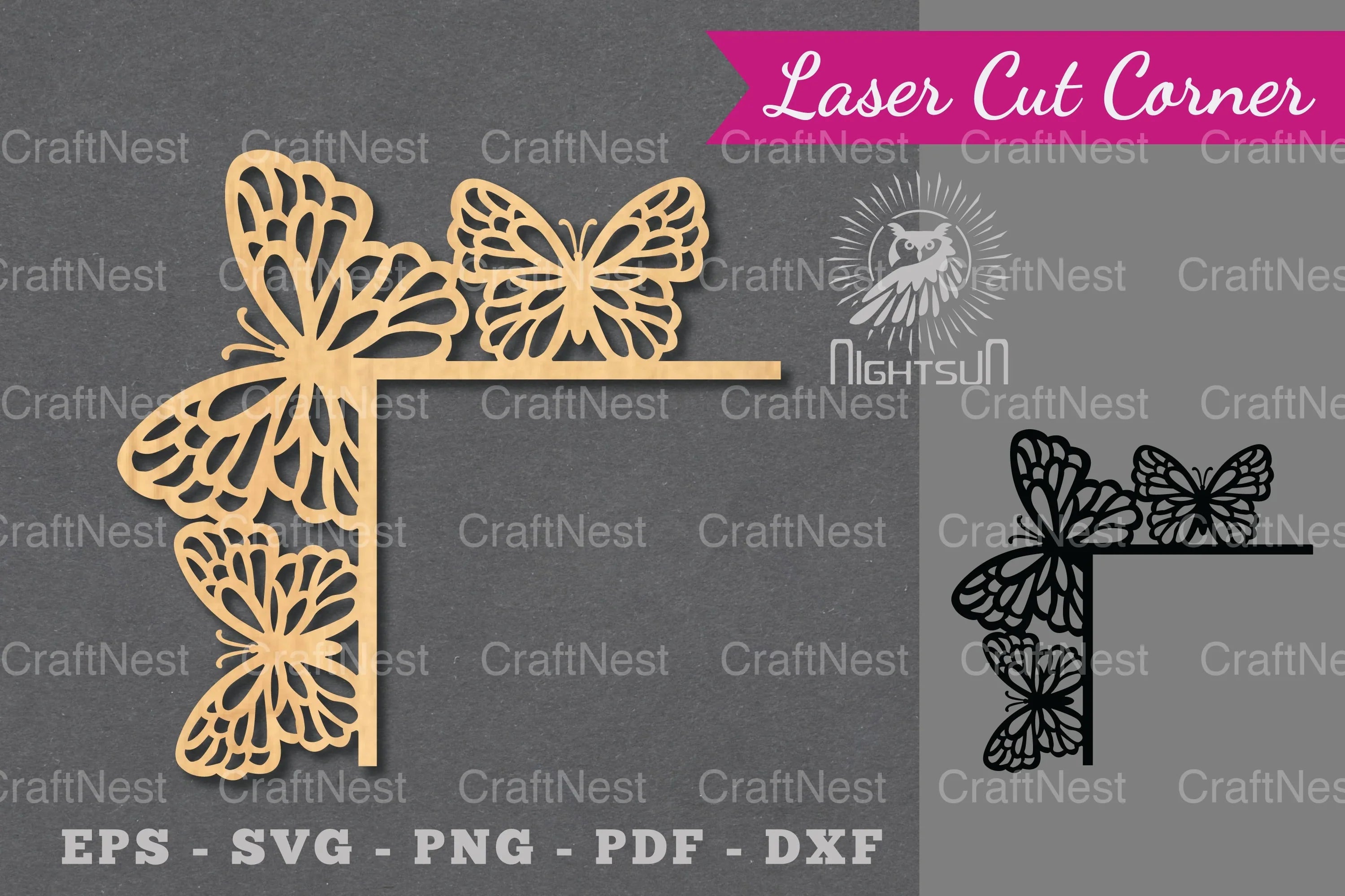 Butterfly Laser Cut Corner Clipart Bundle - CraftNest - Digital Crafting and Art