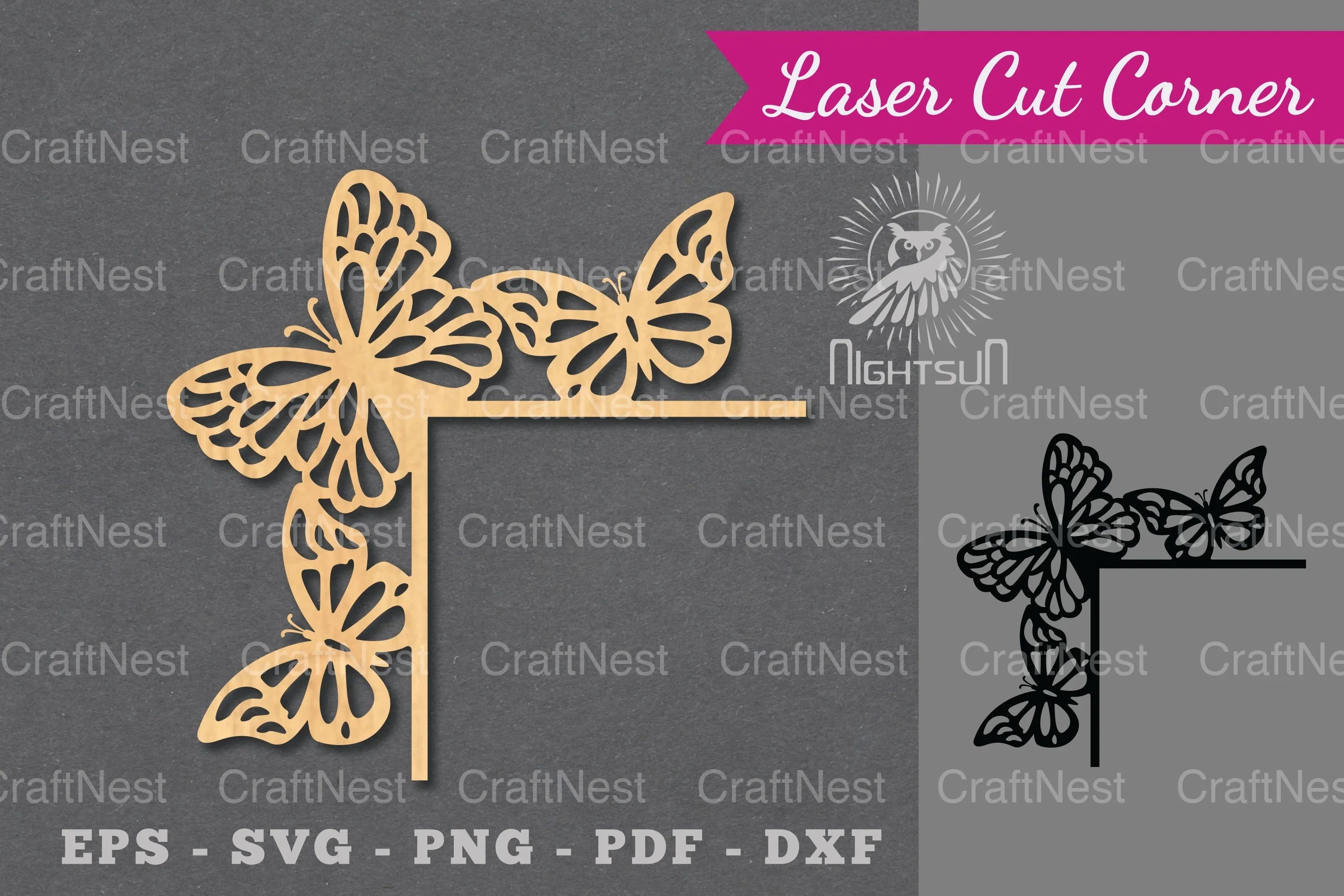 Butterfly Laser Cut Corner Clipart Bundle