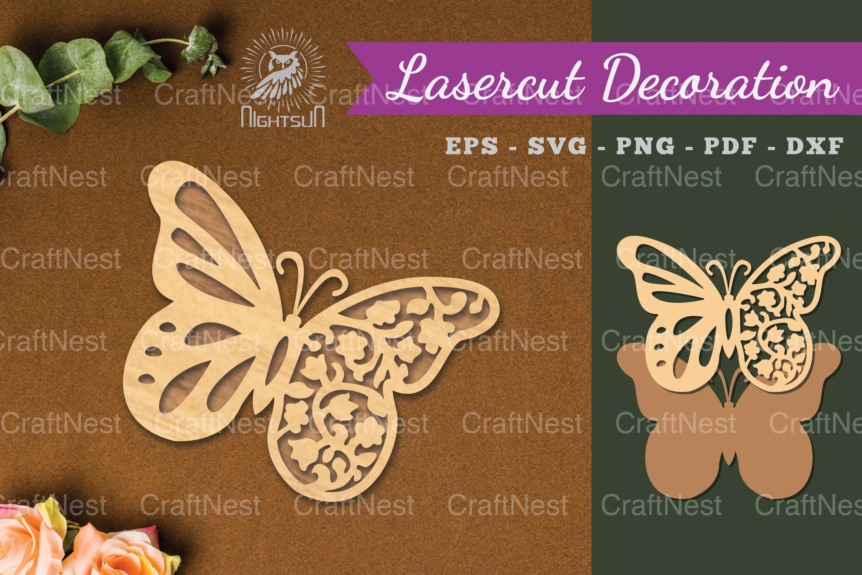 Butterfly Laser Cut Decoration Clipart Bundle - CraftNest - Digital Crafting and Art
