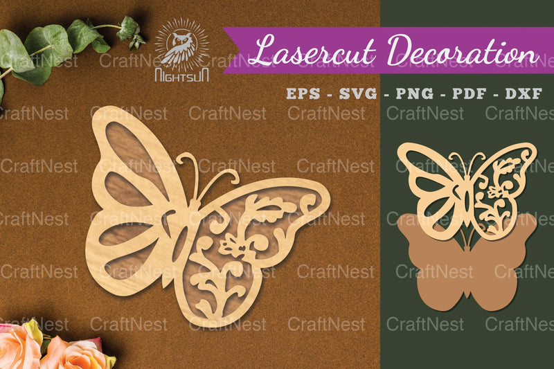 Butterfly Laser Cut Decoration Clipart Bundle - CraftNest - Digital Crafting and Art
