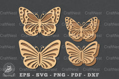 Butterfly Laser Cut Decoration Clipart Bundle - CraftNest - Digital Crafting and Art