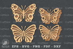 Butterfly Laser Cut Decoration Clipart Bundle - CraftNest - Digital Crafting and Art