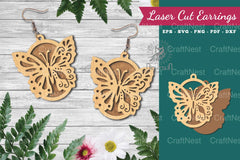Butterfly Laser Cut Earrings Design Bundle - CraftNest - Digital Crafting and Art