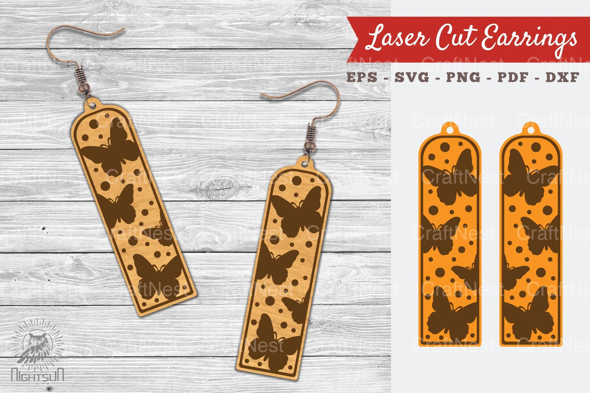 Butterfly Laser Cut Earrings SVG Bundle - CraftNest - Digital Crafting and Art