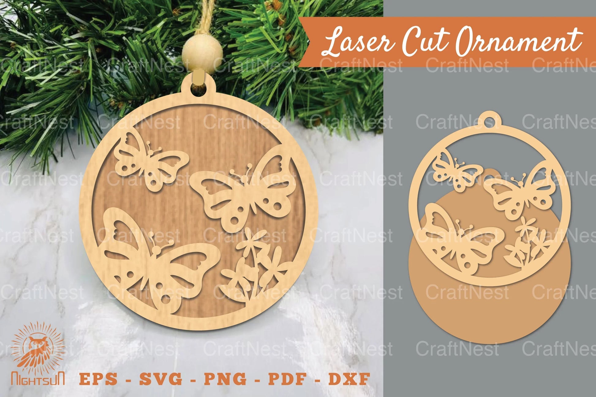 Butterfly Laser Cut Ornament SVG Bundle - CraftNest - Digital Crafting and Art