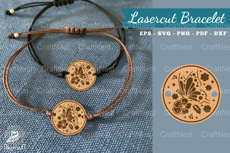 Butterfly Lasercut Bracelet Design Bundle - CraftNest - Digital Crafting and Art