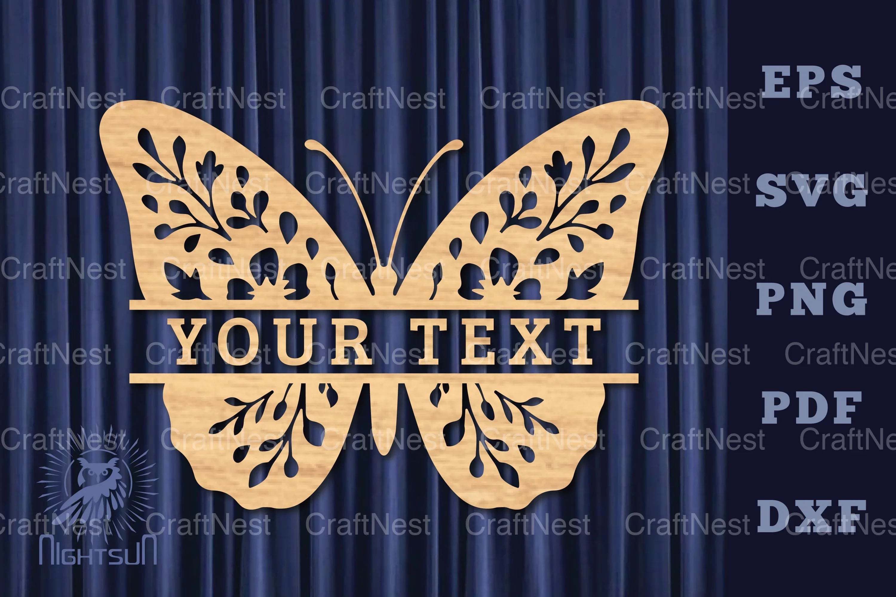 Butterfly Lasercut Split Monogram SVG Bundle - CraftNest - Digital Crafting and Art
