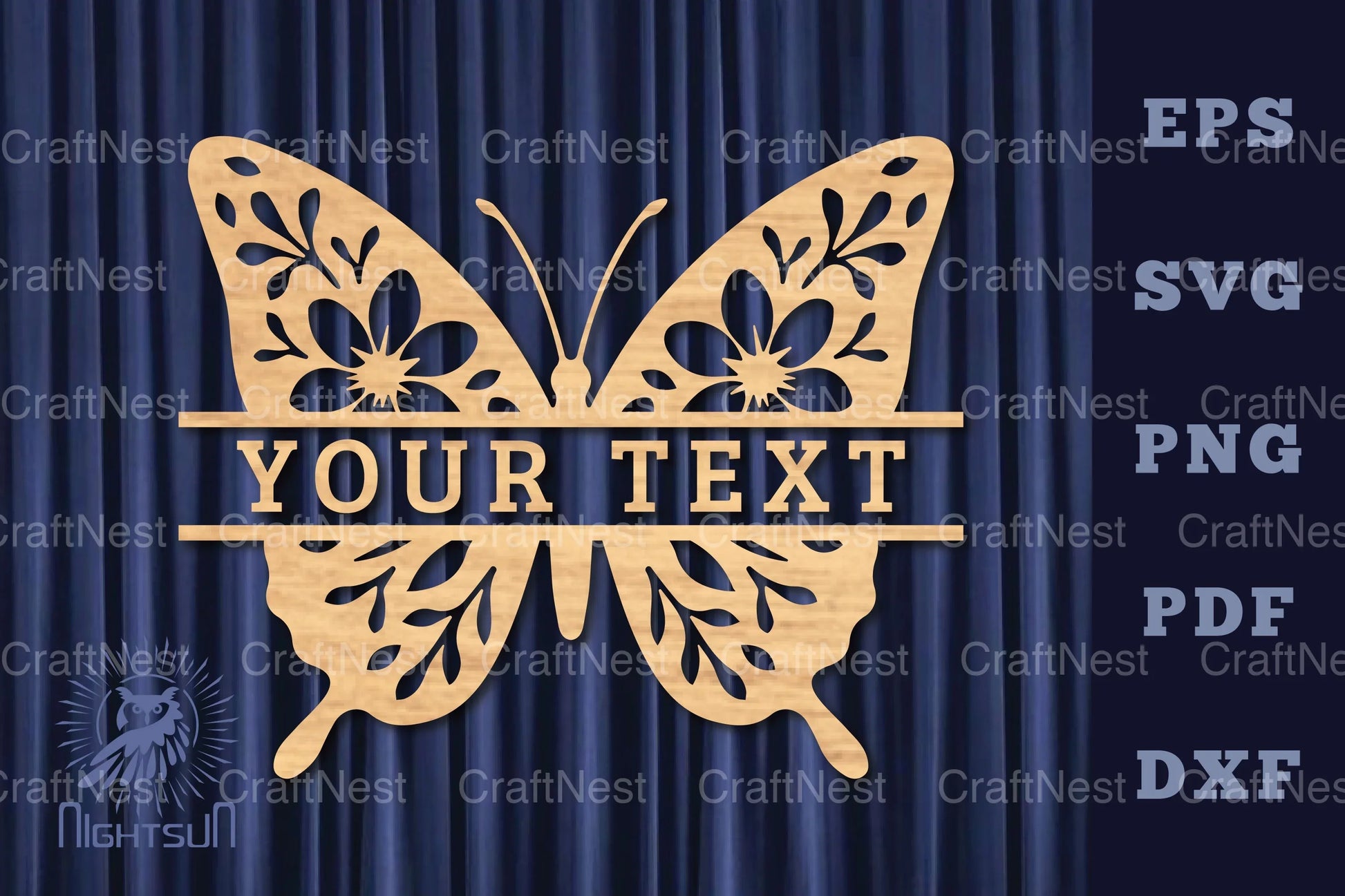 Butterfly Lasercut Split Monogram SVG Bundle - CraftNest - Digital Crafting and Art