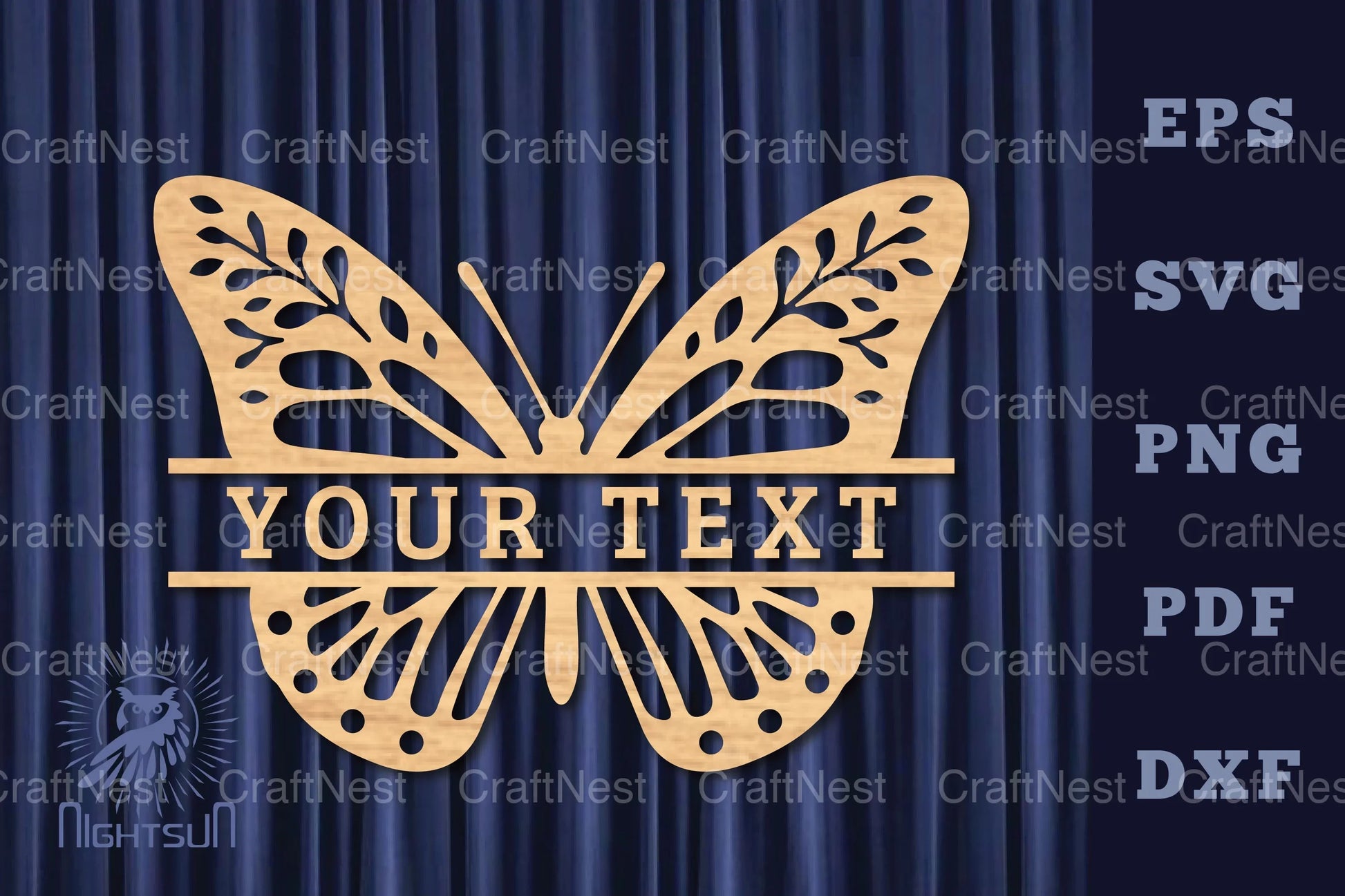 Butterfly Lasercut Split Monogram SVG Bundle - CraftNest - Digital Crafting and Art