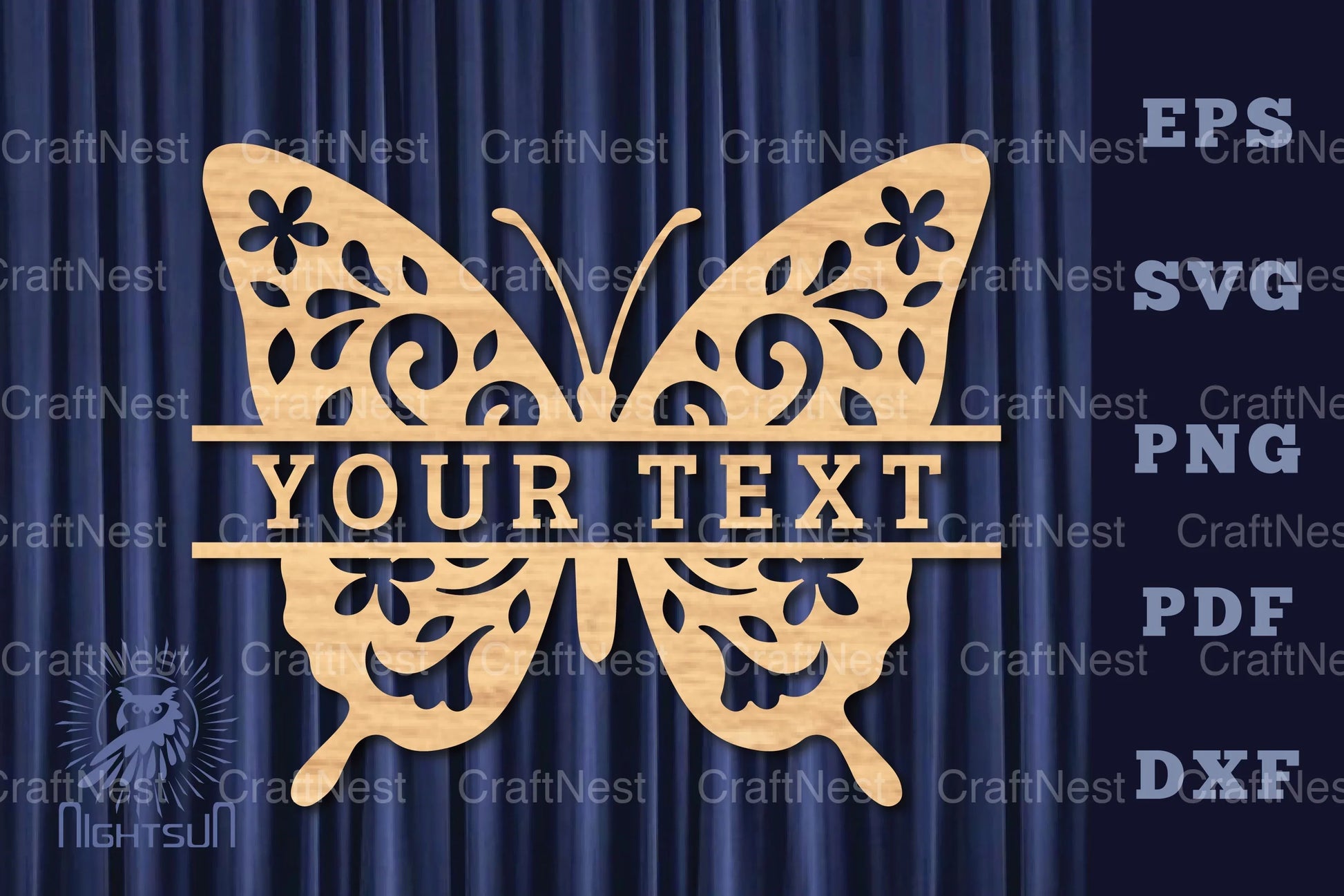 Butterfly Lasercut Split Monogram SVG Bundle - CraftNest - Digital Crafting and Art