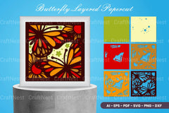 Butterfly Layered Papercut SVG Bundle - CraftNest - Digital Crafting and Art
