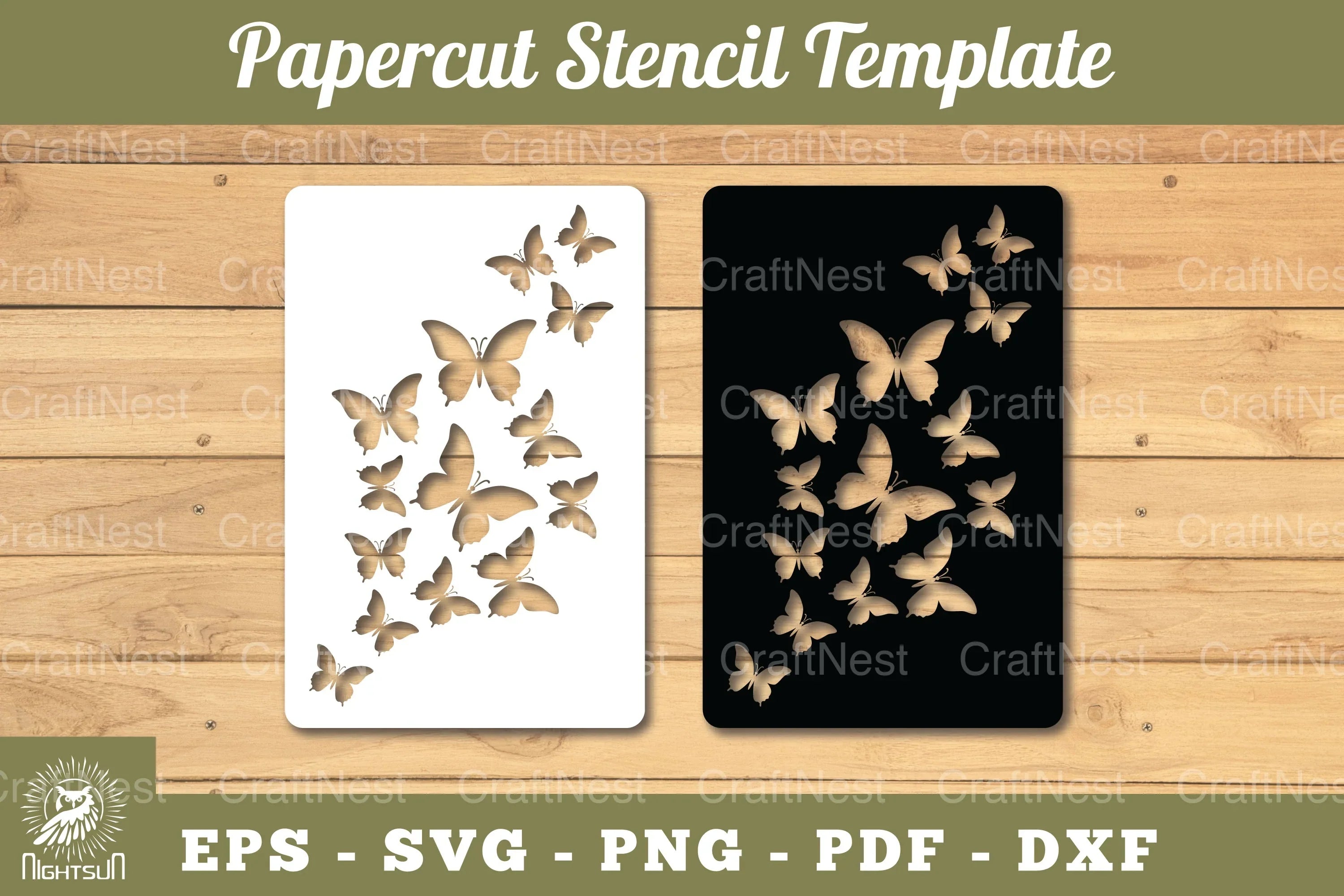 Butterfly Paper Cut Stencil Clipart Bundle - CraftNest - Digital Crafting and Art
