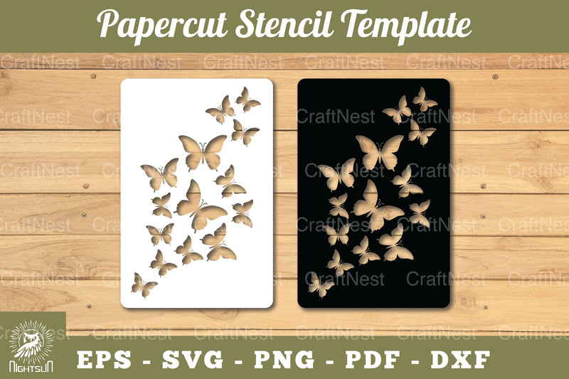 Butterfly Paper Cut Stencil Clipart Bundle - CraftNest - Digital Crafting and Art