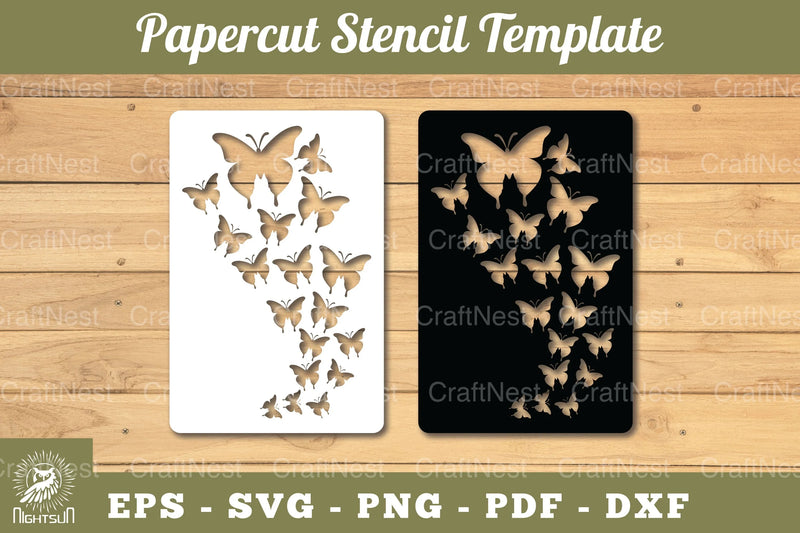 Butterfly Paper Cut Stencil Clipart Bundle - CraftNest - Digital Crafting and Art