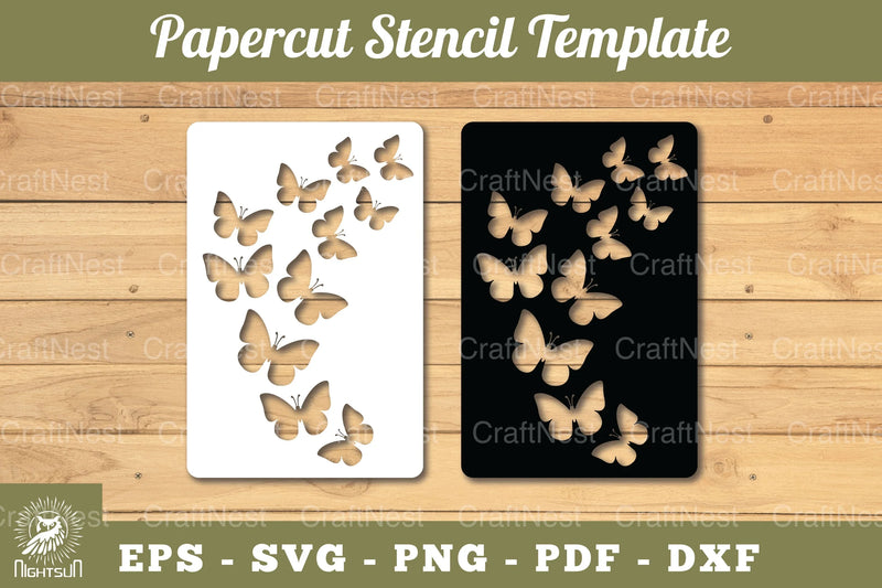 Butterfly Paper Cut Stencil Clipart Bundle - CraftNest - Digital Crafting and Art