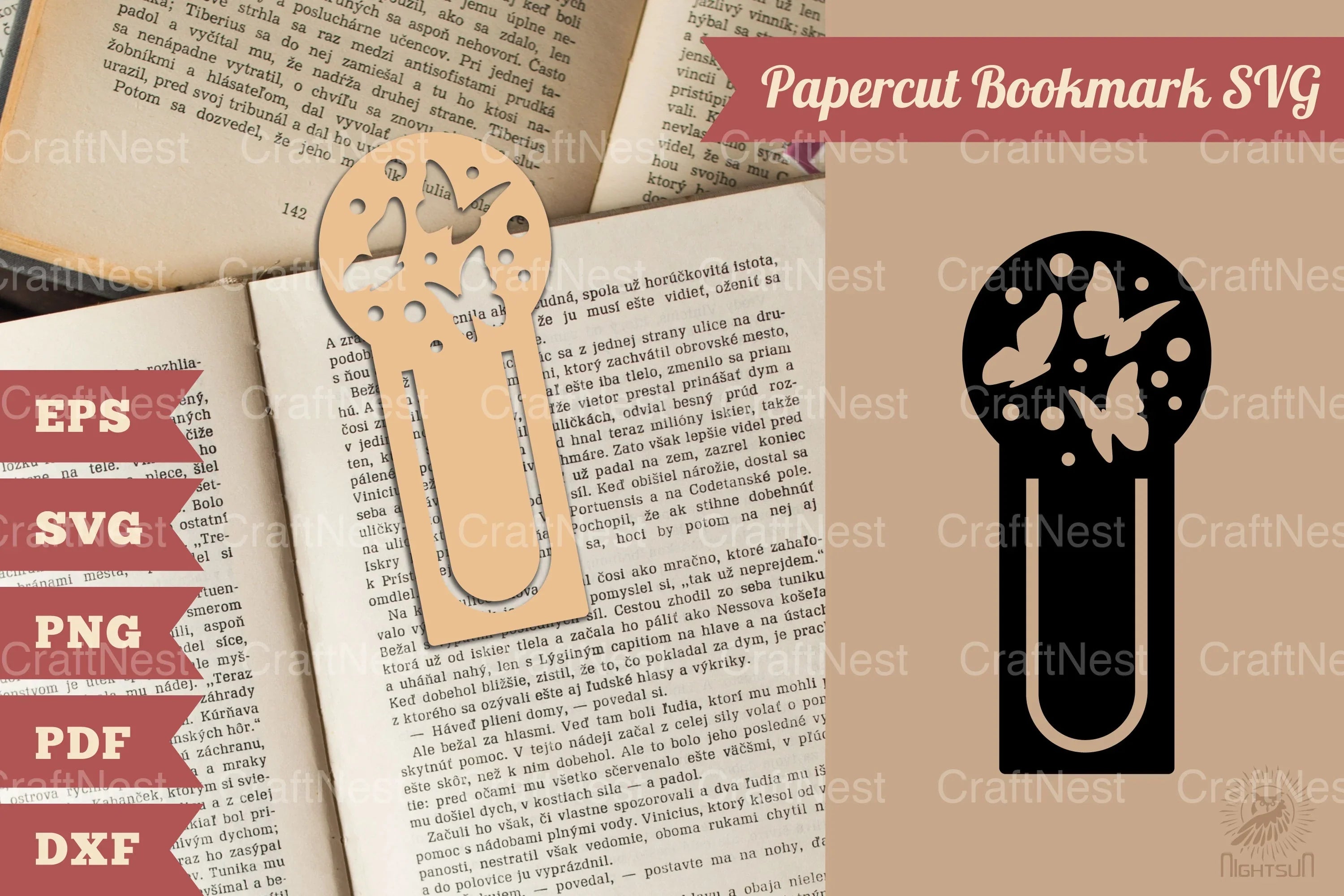 Butterfly Papercut Bookmark SVG Bundle - CraftNest - Digital Crafting and Art