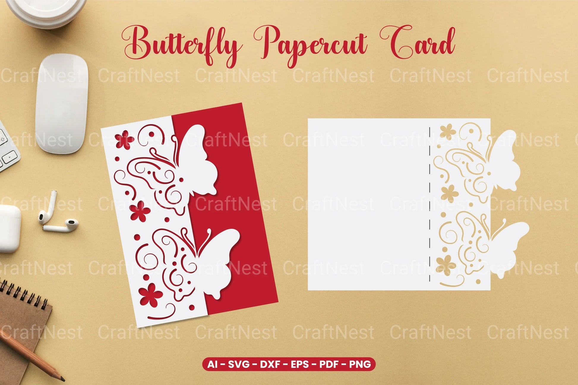 Butterfly Papercut Card SVG Bundle Clipart - CraftNest - Digital Crafting and Art