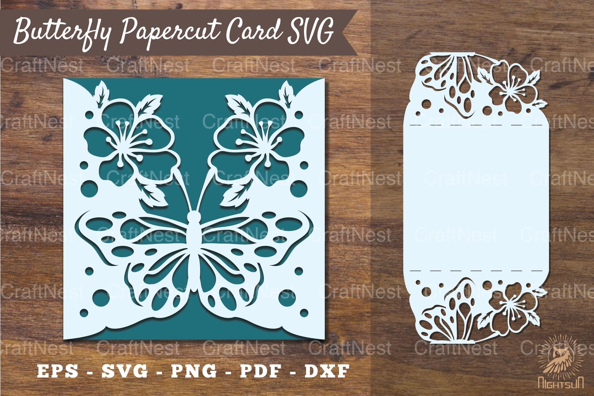Butterfly Papercut Card Template SVG - Clipart Bundle - CraftNest - Digital Crafting and Art