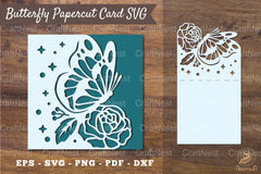 Butterfly Papercut Card Template Bundle - CraftNest - Digital Crafting and Art