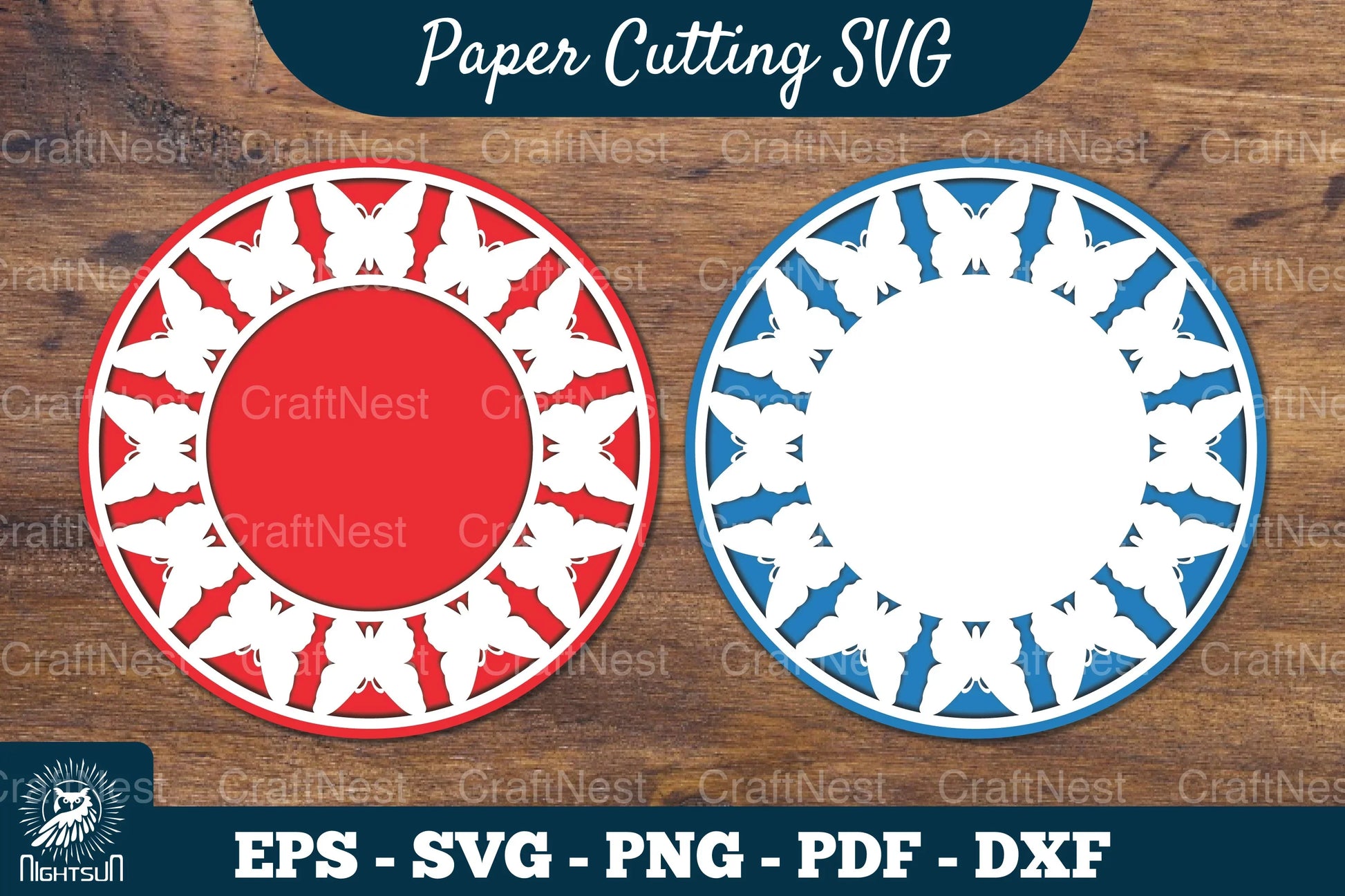 Butterfly Papercut Circle SVG Bundle - CraftNest - Digital Crafting and Art
