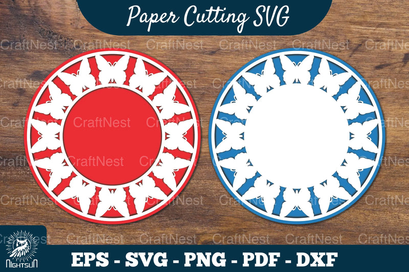 Butterfly Papercut Circle SVG Bundle - CraftNest - Digital Crafting and Art