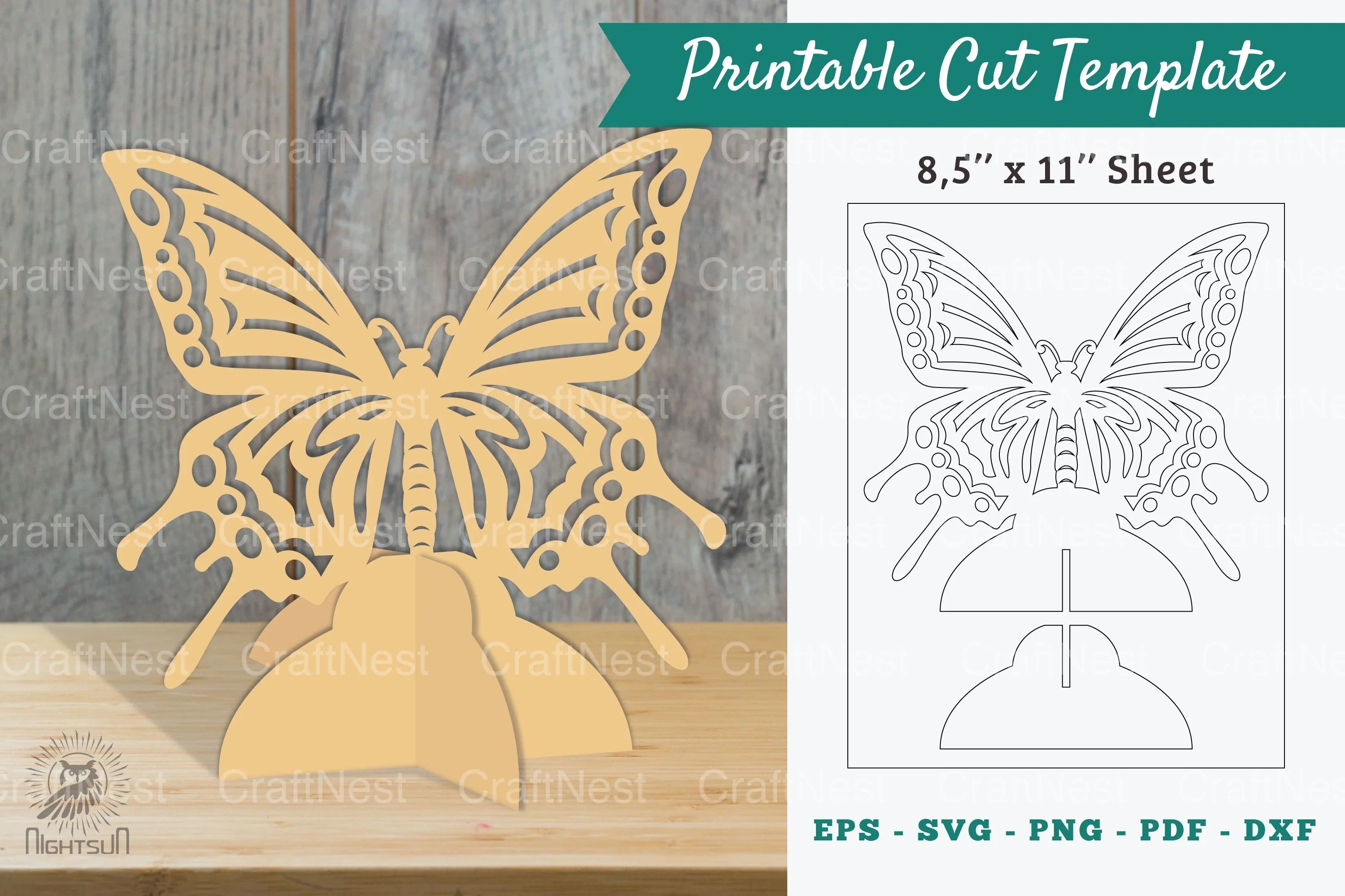 Butterfly Printable Cut Template Clipart Bundle - CraftNest - Digital Crafting and Art