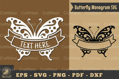 Butterfly Ribbon Monogram SVG Bundle - CraftNest - Digital Crafting and Art
