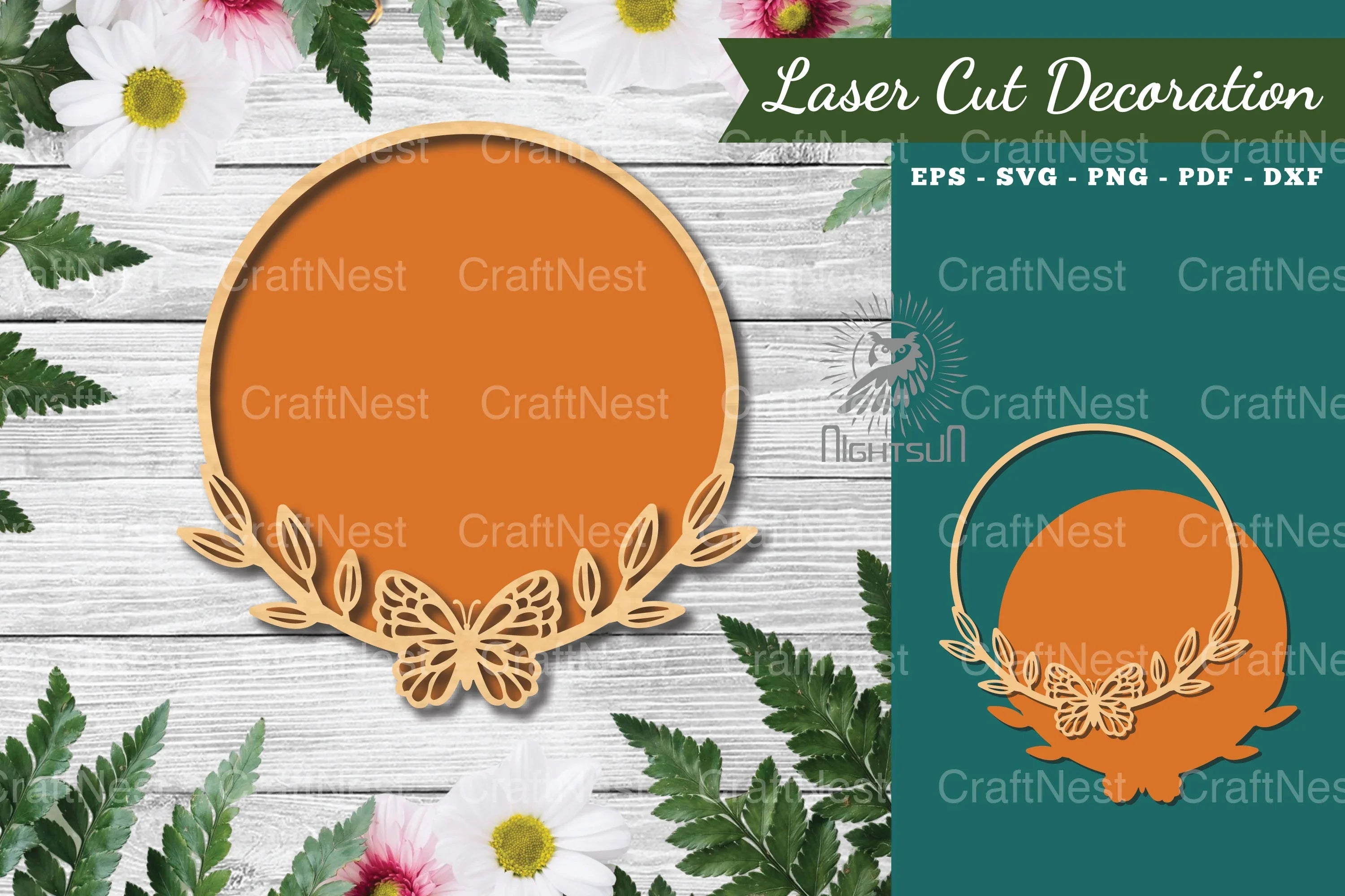 Butterfly Round Laser Cut Sign Clipart Bundle - CraftNest - Digital Crafting and Art