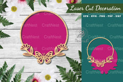 Butterfly Round Laser Cut Sign Clipart Bundle - CraftNest - Digital Crafting and Art
