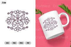 Butterfly Scandinavian Doodle Clipart Bundle - CraftNest - Digital Crafting and Art