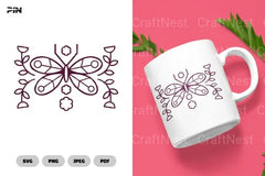 Butterfly Scandinavian Doodle Clipart Bundle - CraftNest - Digital Crafting and Art