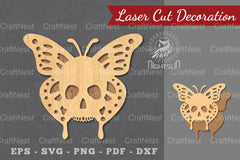 Butterfly Skull Laser Cut Decoration Bundle - CraftNest - Digital Crafting and Art
