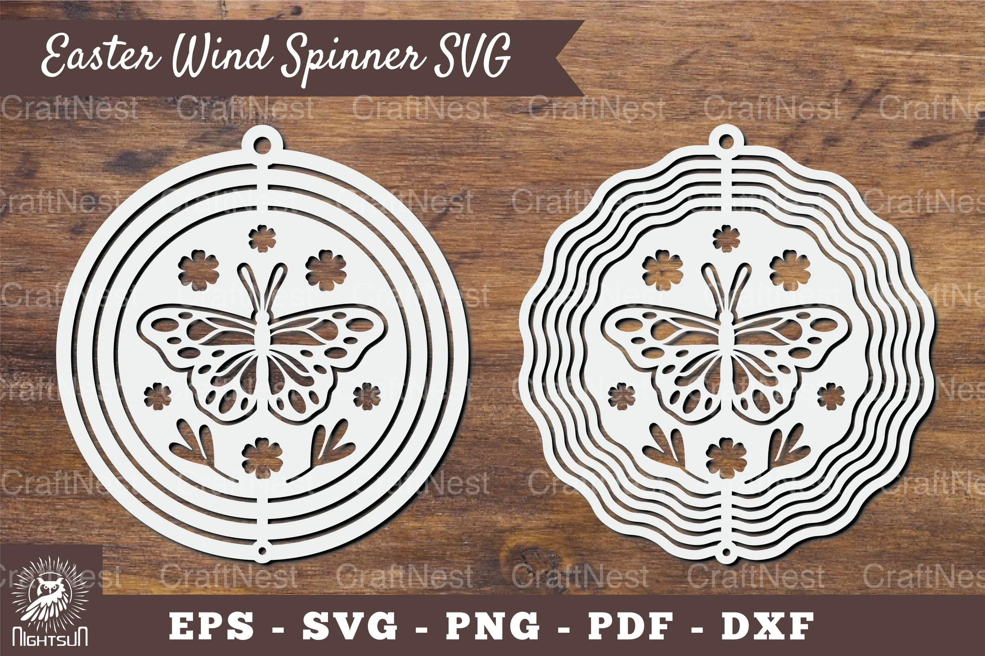 Butterfly Wind Spinner SVG Bundle - CraftNest - Digital Crafting and Art