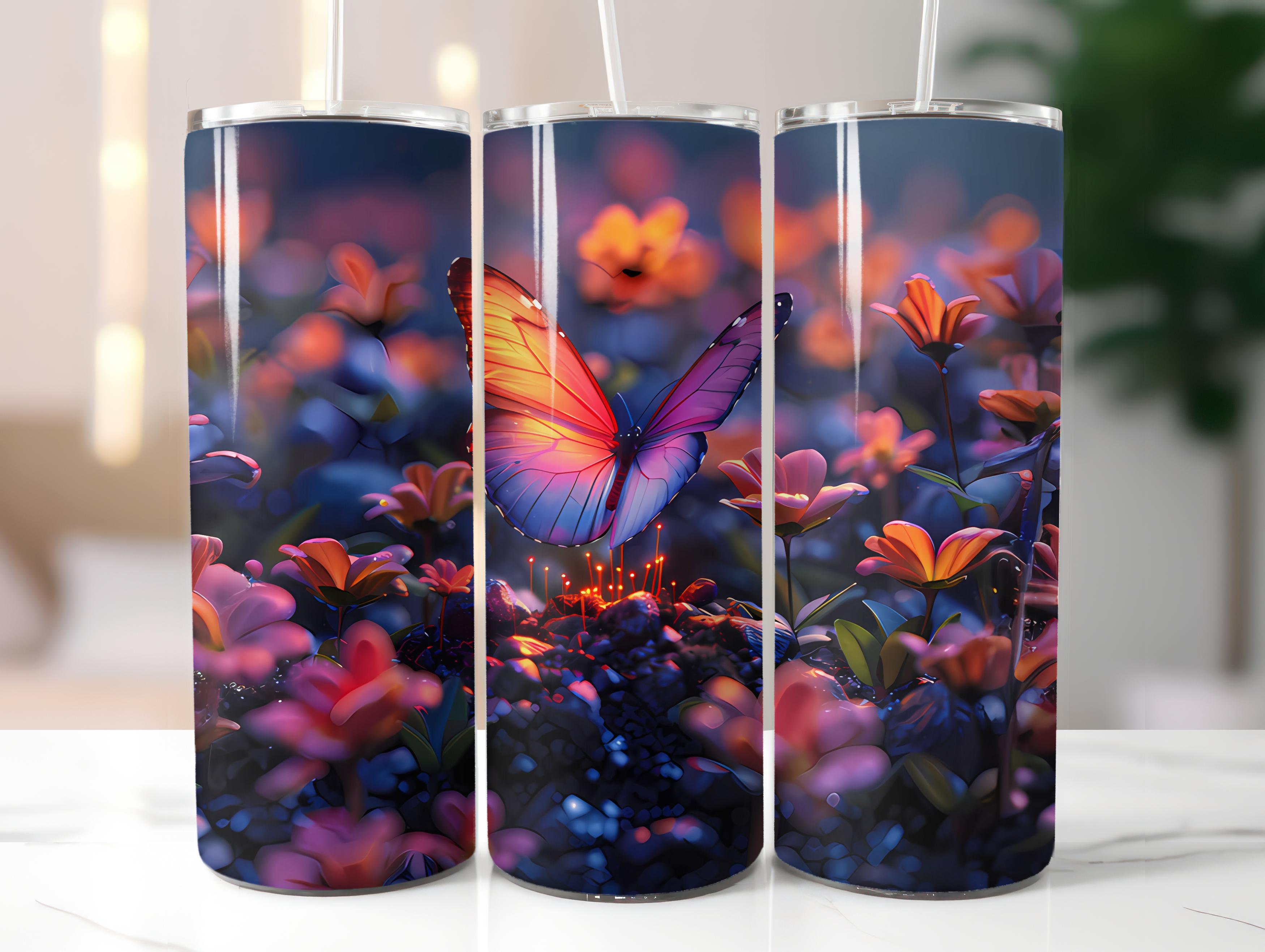 Butterfly Gardens 2 Tumbler Wrap - CraftNest - Digital Crafting and Art