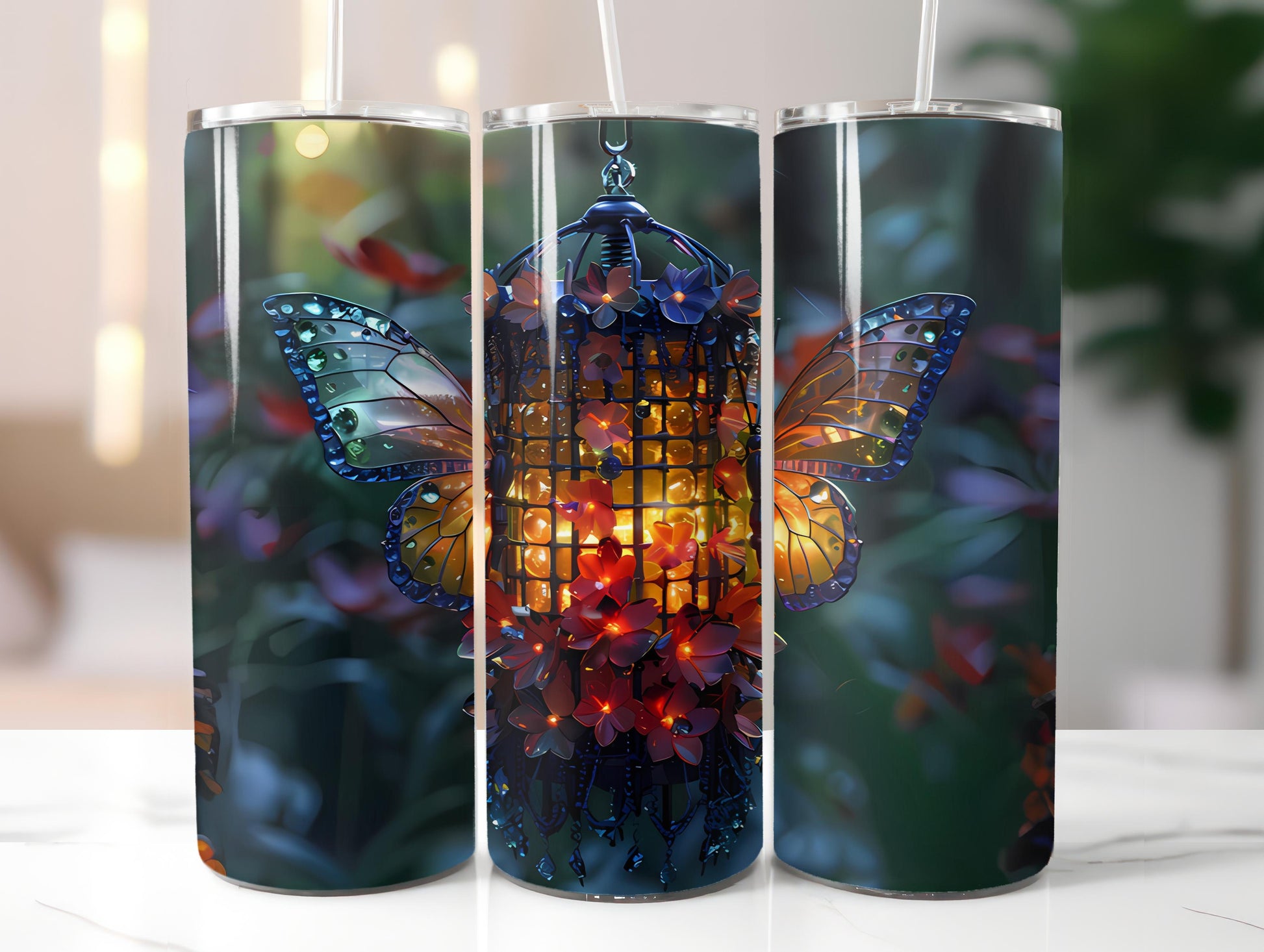 Butterfly Gardens 4 Tumbler Wrap - CraftNest - Digital Crafting and Art