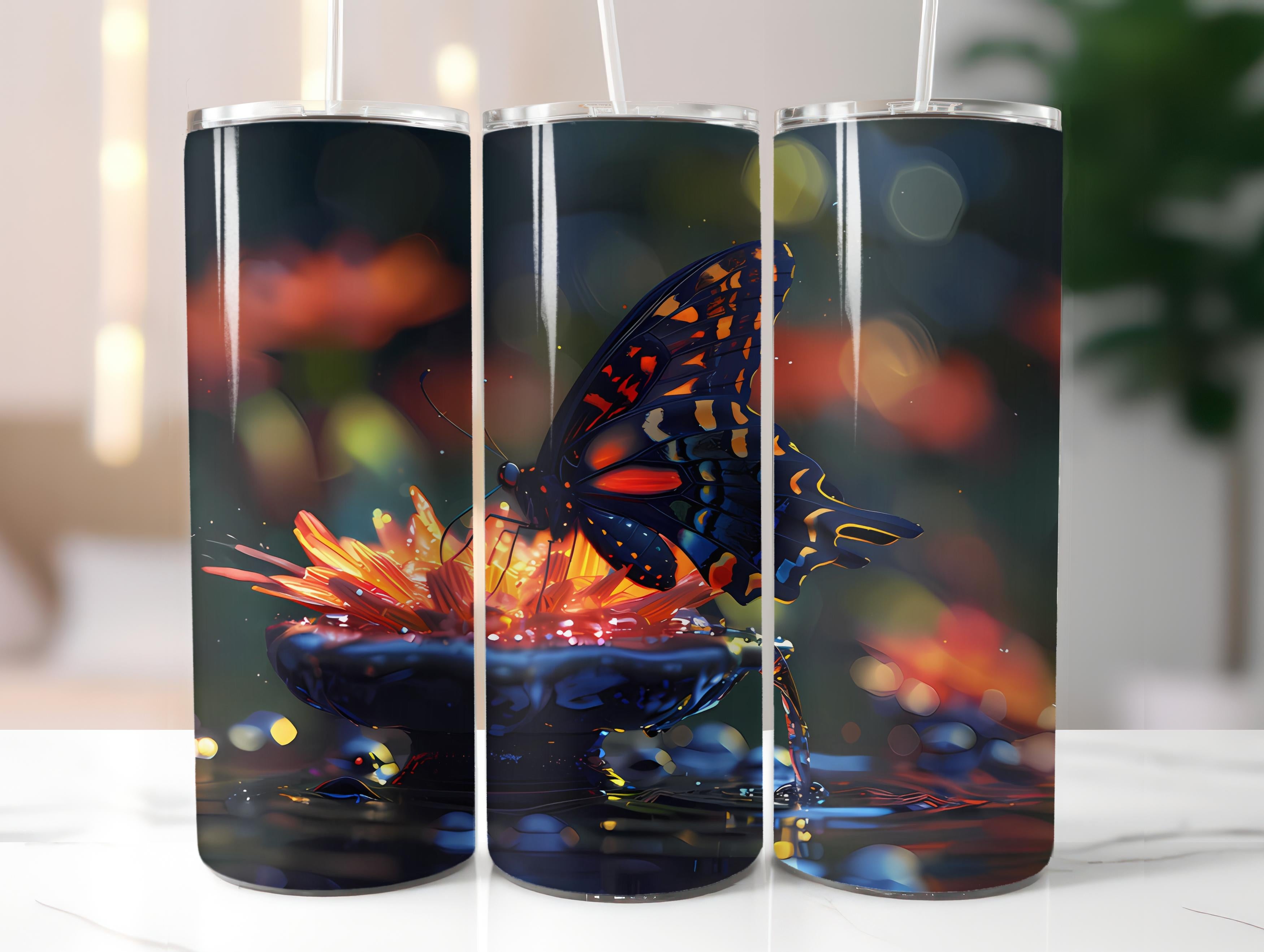 Butterfly Gardens 4 Tumbler Wrap - CraftNest - Digital Crafting and Art