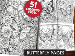 50 Butterfly Pages Coloring Book - CraftNest - Digital Crafting and Art