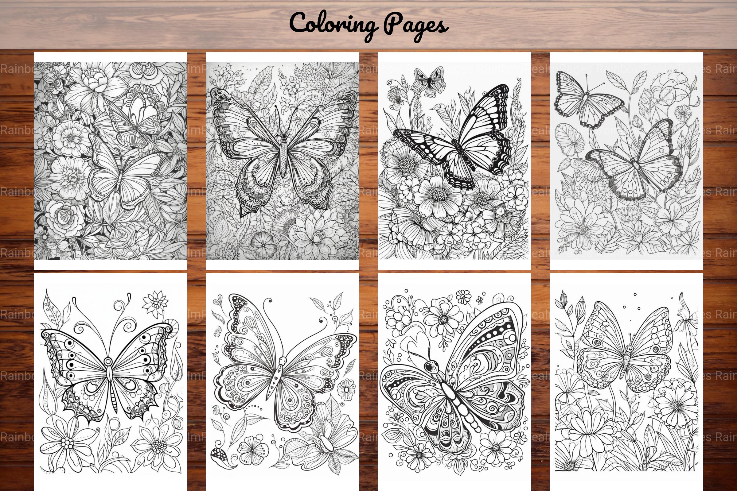 50 Butterfly Pages Coloring Book - CraftNest - Digital Crafting and Art