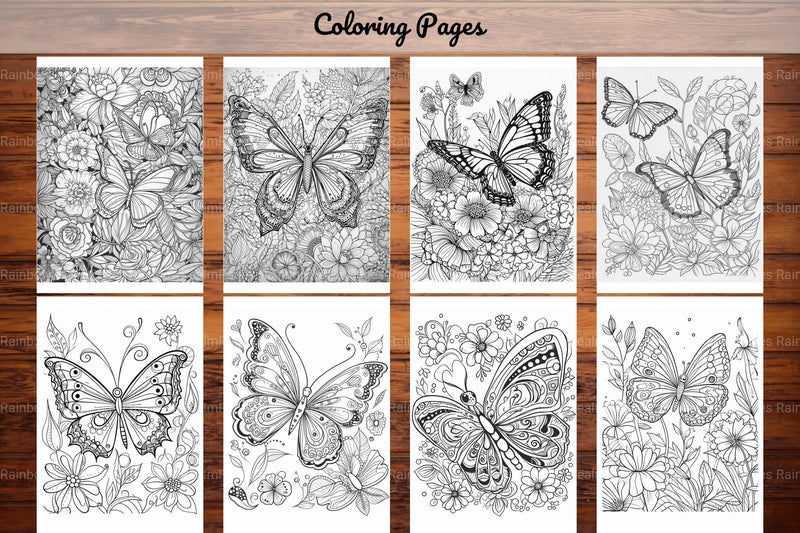 50 Butterfly Pages Coloring Book - CraftNest - Digital Crafting and Art