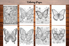 50 Butterfly Pages Coloring Book - CraftNest - Digital Crafting and Art
