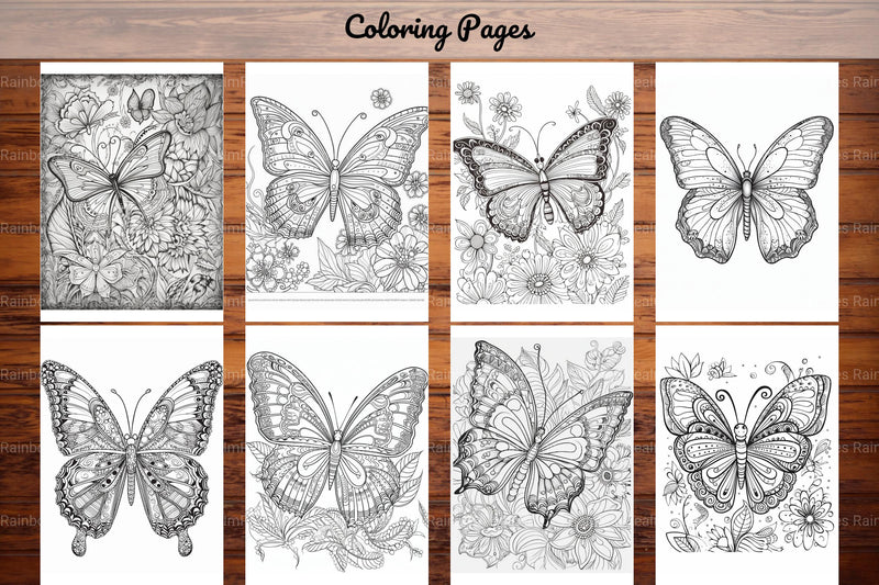 50 Butterfly Pages Coloring Book - CraftNest - Digital Crafting and Art