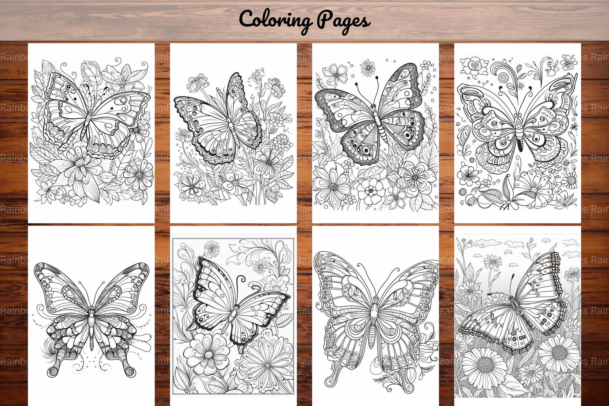 50 Butterfly Pages Coloring Book - CraftNest - Digital Crafting and Art