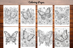 50 Butterfly Pages Coloring Book - CraftNest - Digital Crafting and Art