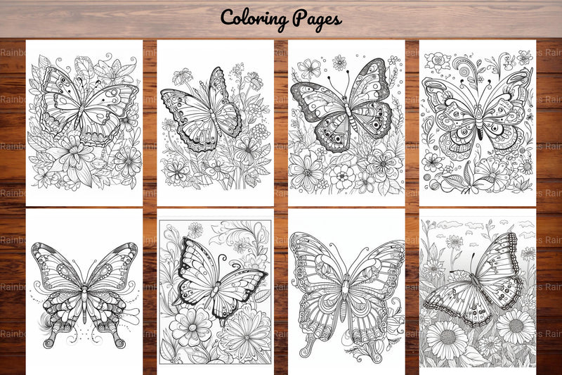 50 Butterfly Pages Coloring Book - CraftNest - Digital Crafting and Art