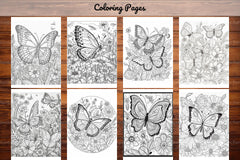 50 Butterfly Pages Coloring Book - CraftNest - Digital Crafting and Art