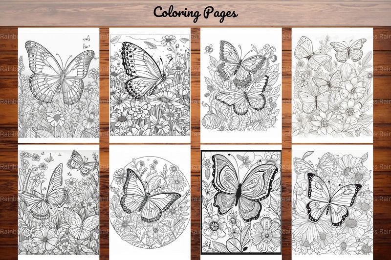 50 Butterfly Pages Coloring Book - CraftNest - Digital Crafting and Art