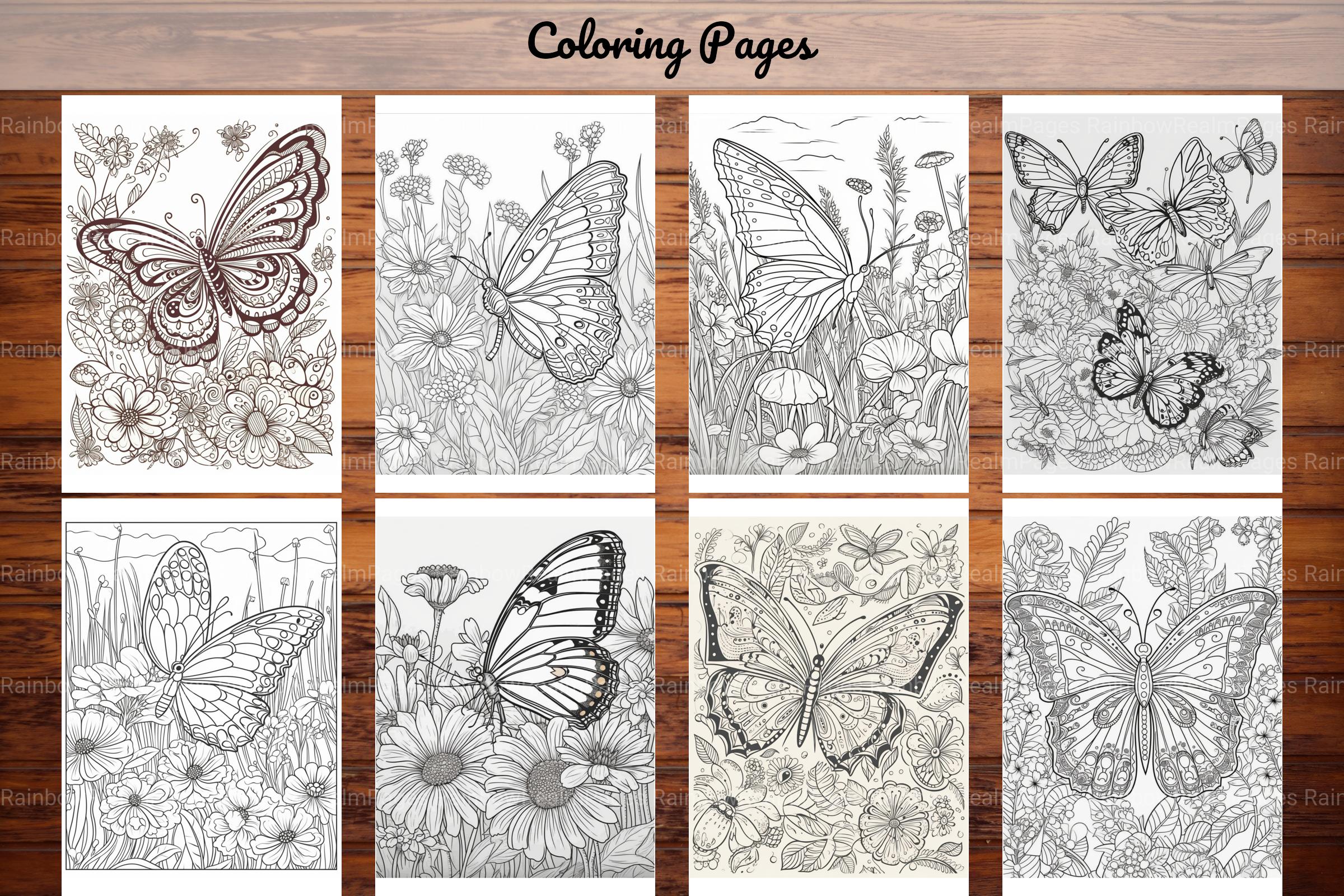 50 Butterfly Pages Coloring Book - CraftNest - Digital Crafting and Art