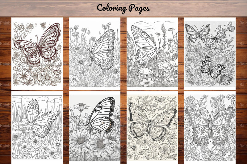 50 Butterfly Pages Coloring Book - CraftNest - Digital Crafting and Art