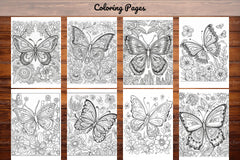50 Butterfly Pages Coloring Book - CraftNest - Digital Crafting and Art