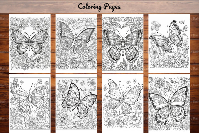 50 Butterfly Pages Coloring Book - CraftNest - Digital Crafting and Art